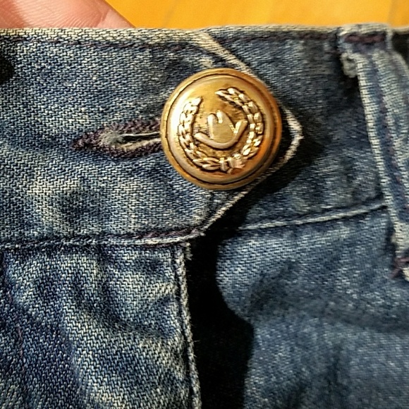 Vintage MOSCHINO Jean Ruffle Zipper Skirt Size 42 - Picture 3 of 8